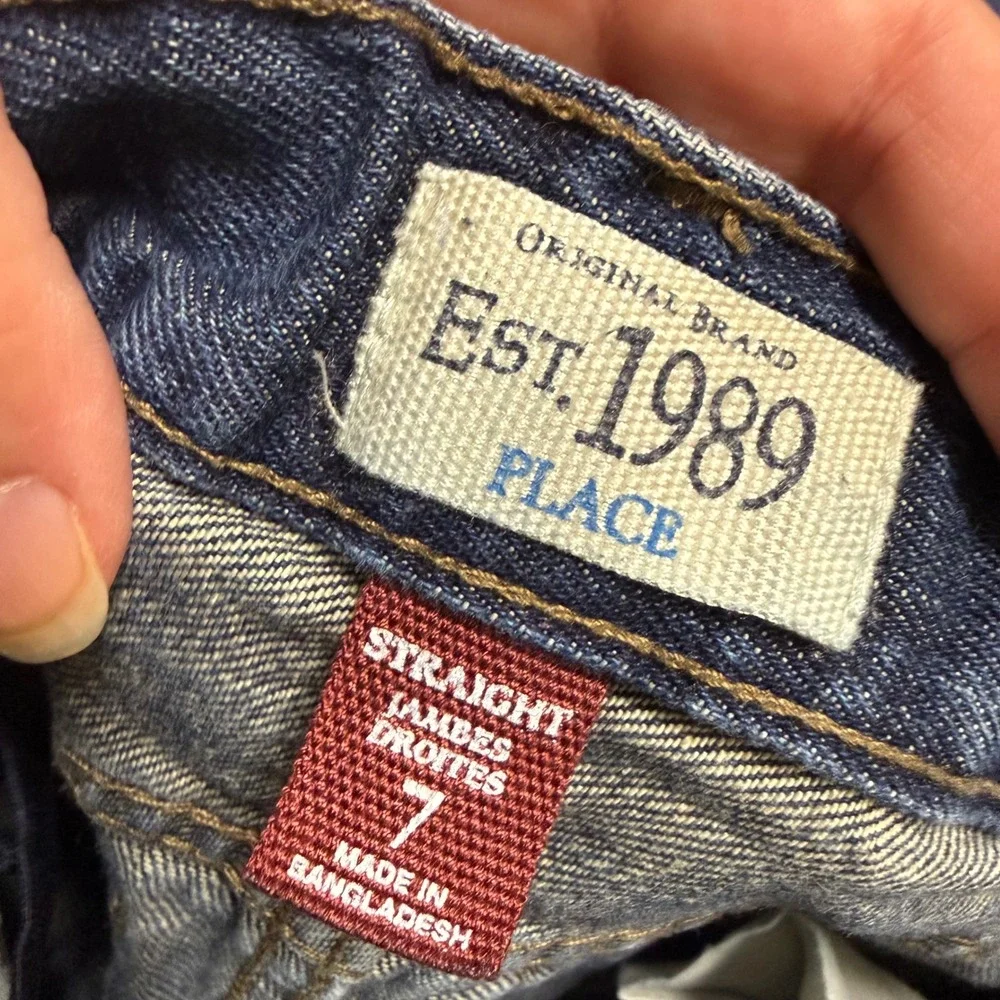 The Children's‎ Place Boys Straight Leg Denim Jeans Blue Size 7 Adjustable Waist